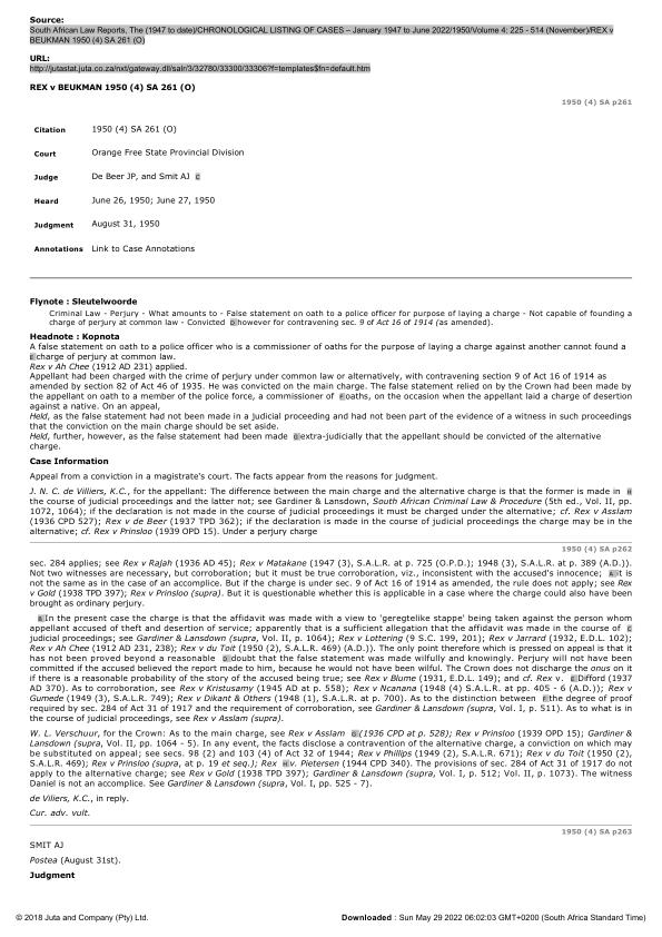 REX_v_BEUKMAN_1950_(4)_SA_261_(O)