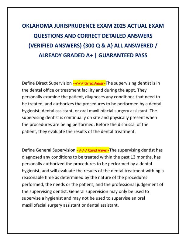 OKLAHOMA JURISPRUDENCE EXAM 2025 ACTUAL EXAM