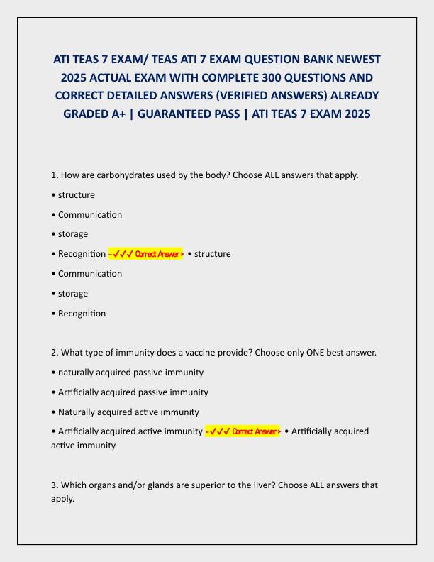 ATI TEAS 7 EXAM