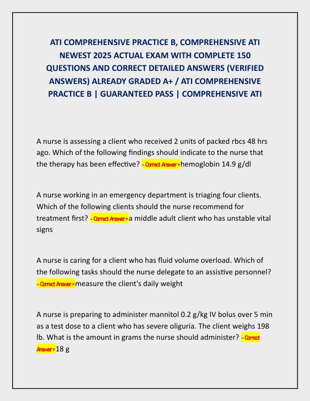 ATI COMPREHENSIVE PRACTICE B