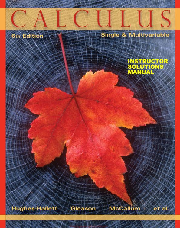 mobile-preview-Solution Manual for Calculus Single Variable 6th Edition by William G. McCallum, Deborah Hughes-Hallett, Andrew M. Gleason