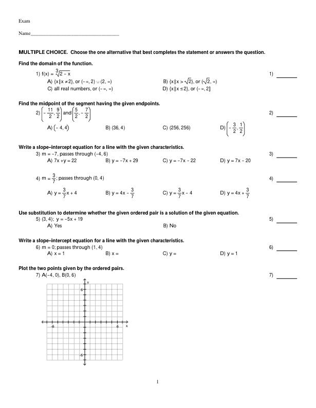 Test Bank For Algebra & Trigonometry Graphs and Models, A Right Triangle Approach, 7th edition Marvin L. Bittinger Judith A. Beecher Judith A. Penna Barbara L. Johnson