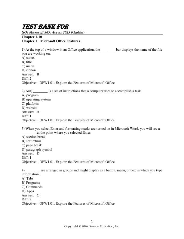 mobile-preview-Test Bankl For GO! Microsoft 365 Access 2025, 1st Edition Shelley Gaskin Nancy Graviett