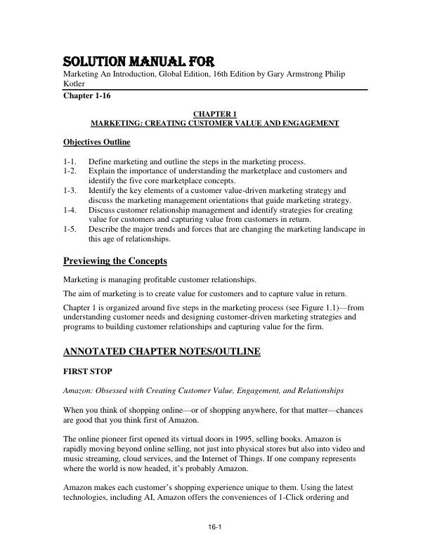 mobile-preview-Solution Manual For Marketing An Introduction, Global Edition, 16th Edition by Gary Armstrong Philip Kotler Chapter 1-16