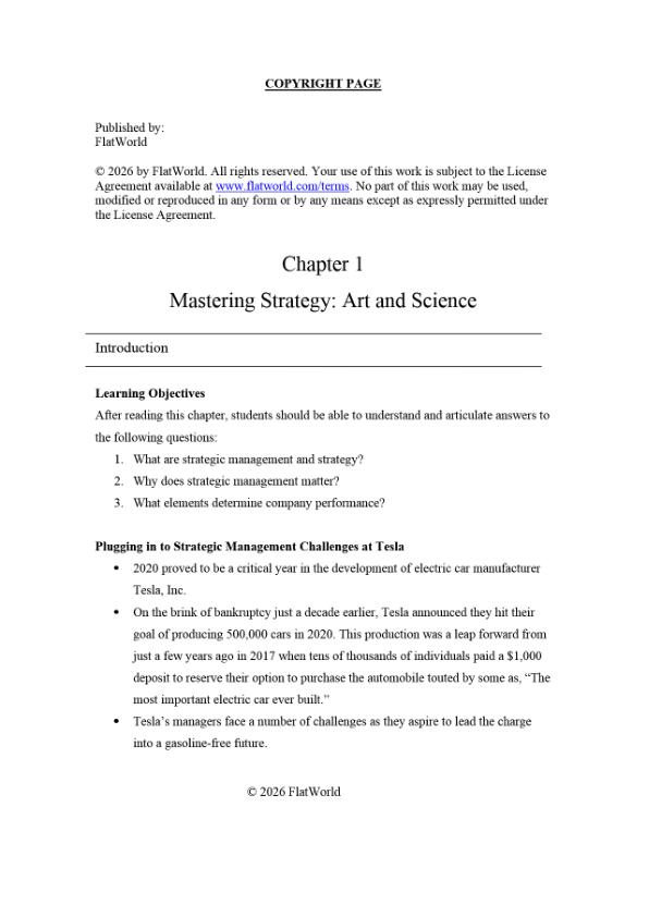Solution Manual For Mastering Strategic Management Version 4.0 By Dave Ketchen and Jeremy Short Chapter 1-10