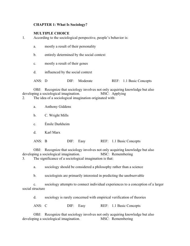 Test Bank For Introduction to Sociology Seagull Thirteenth Edition  Anthony Giddens Mitchell Duneier Richard P. Appelbaum Deborah Carr