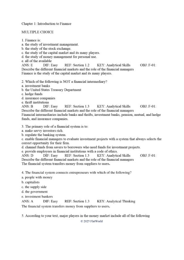 Test Bank For Corporate Finance Version 3.0 By Stan Eakins and William McNally Chapter 1-19