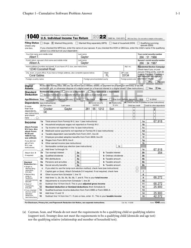 mobile-preview-Solution Maual For Cumulative Software Problems Income Tax Fundamentals 41st Edition by Gerald E. Whittenburg, Steven Gill Copyright 2023