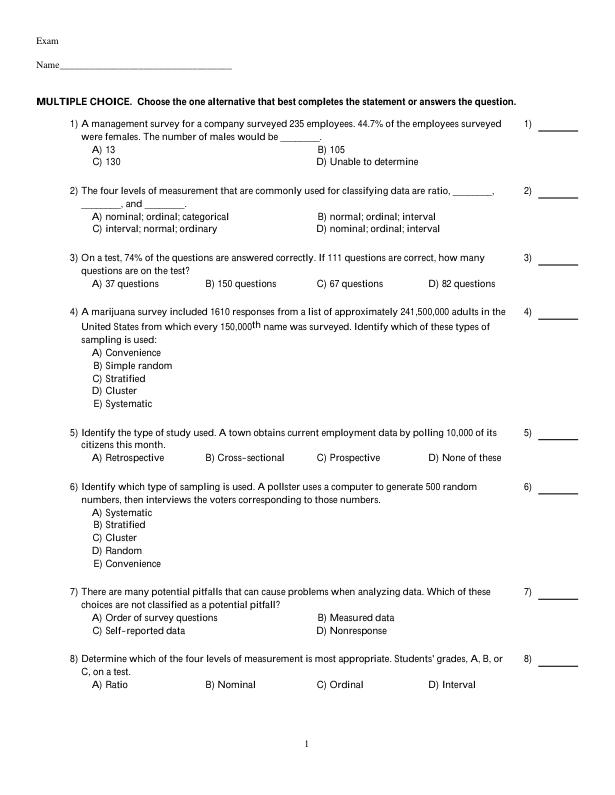 Test Bank for Elementary Statistics Using Excel, 7th edition Mario F. Triola