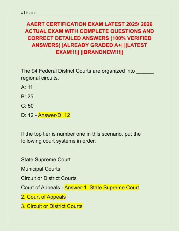 AAERT CERTIFICATION EXAM LATEST 2025