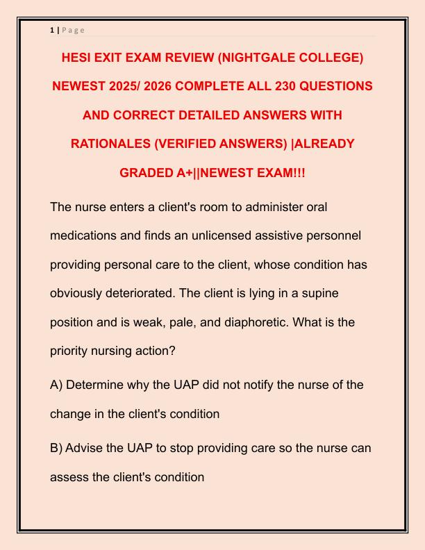 2025 HESI EXIT EXAM REVIEW