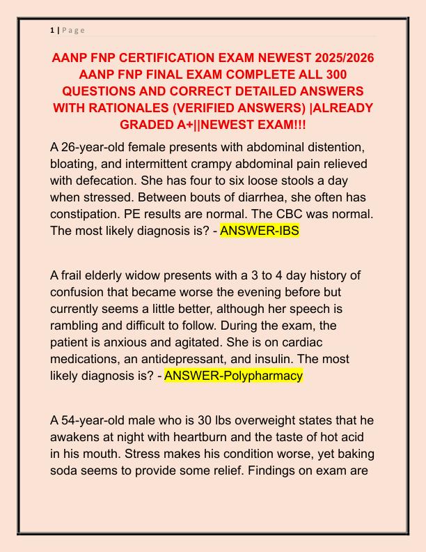 AANP FNP CERTIFICATION EXAM NEWEST 2025