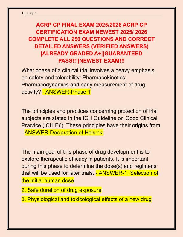 ACRP CP FINAL EXAM 2025