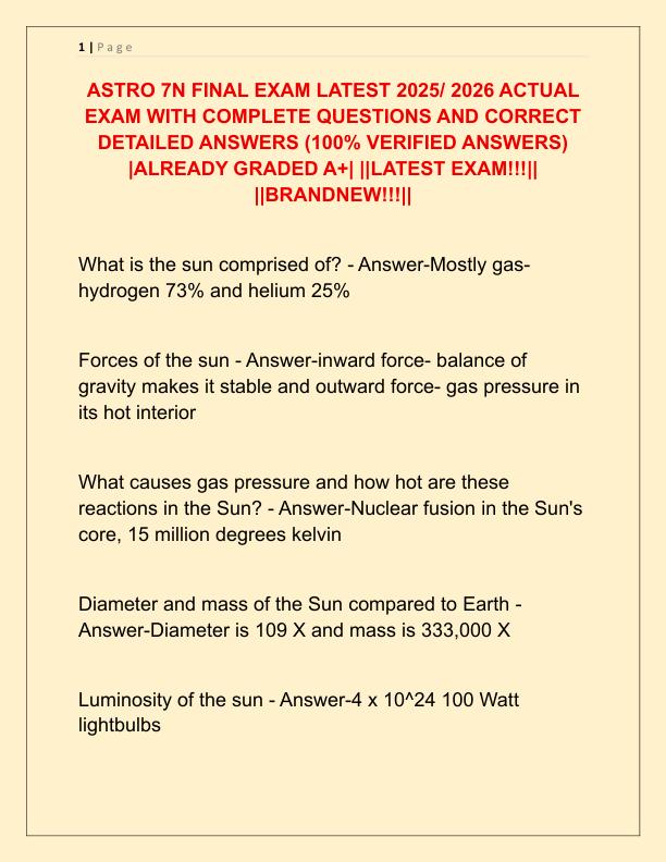 ASTRO 7N FINAL EXAM LATEST 2025