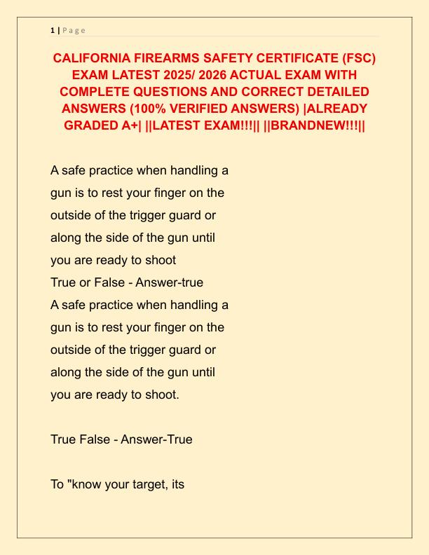 CALIFORNIA FIREARMS SAFETY CERTIFICATE