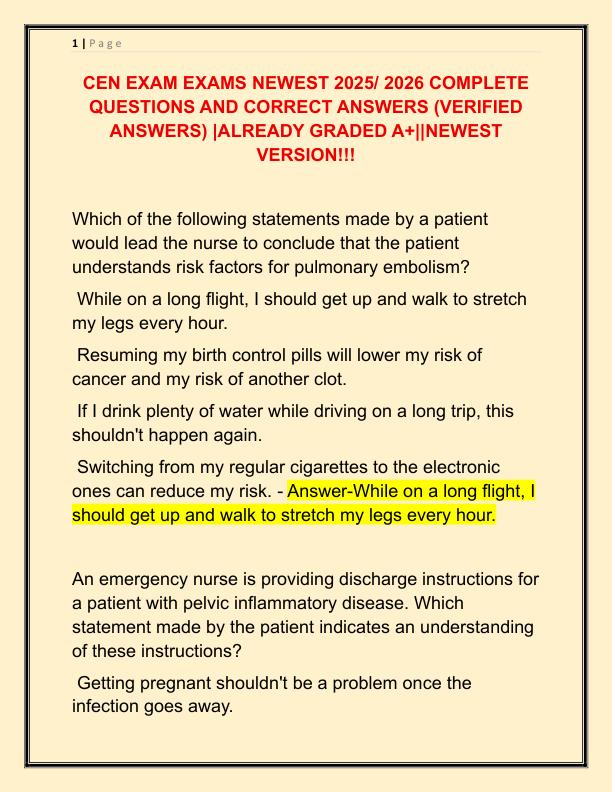 CEN EXAM EXAMS NEWEST 2025