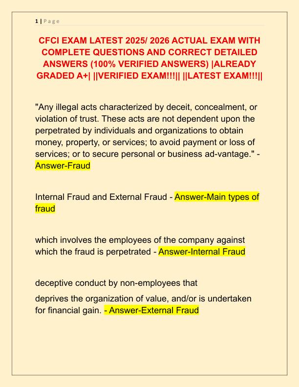 CFCI EXAM LATEST 2025