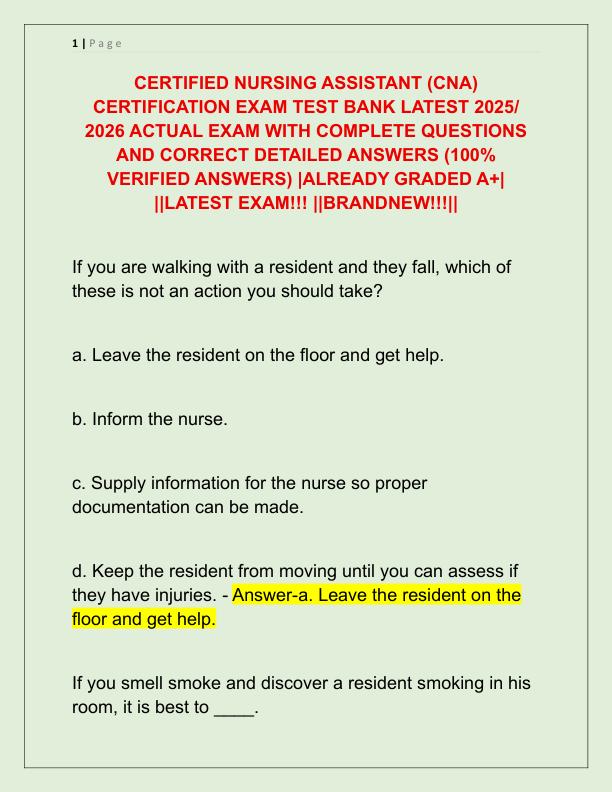 CERTIFIED NURSING ASSISTANT