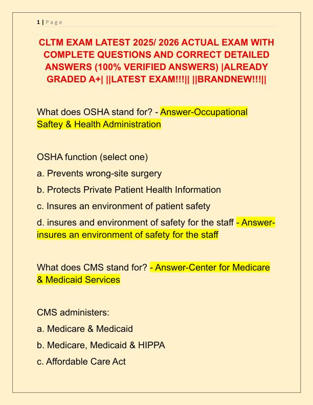 CLTM EXAM LATEST 2025