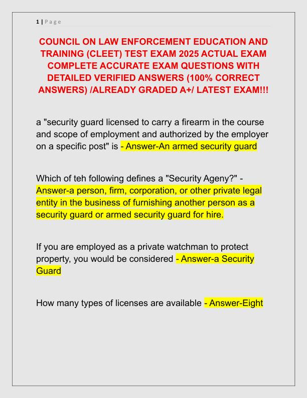 COUNCIL ON LAW ENFORCEMENT EDUCATION AND TRAINING