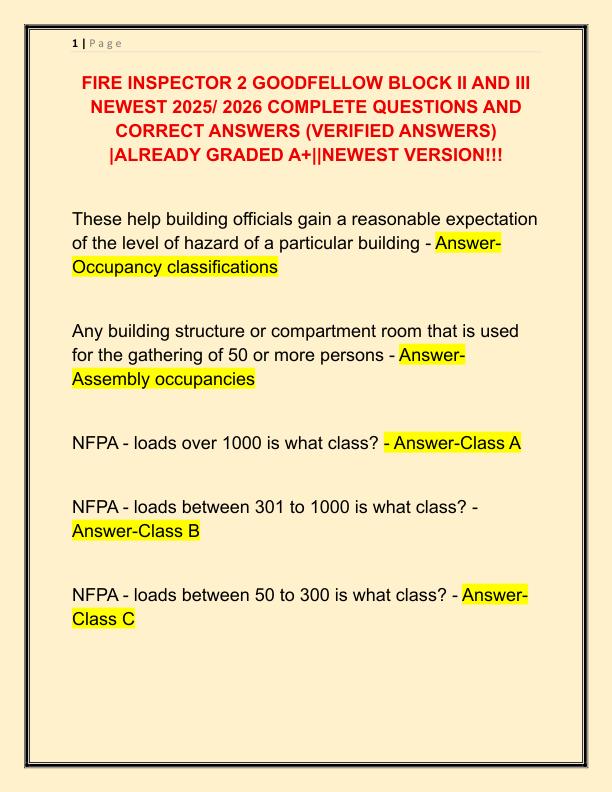 FIRE INSPECTOR 2 GOODFELLOW BLOCK II AND III NEWEST 2025