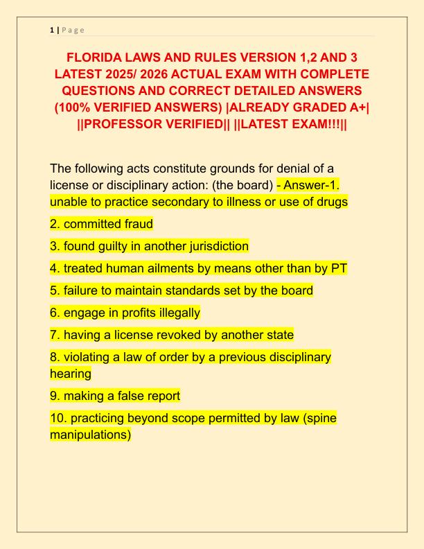 FLORIDA LAWS AND RULES VERSION 1