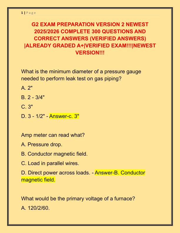 G2 EXAM PREPARATION VERSION 2 NEWEST 2025