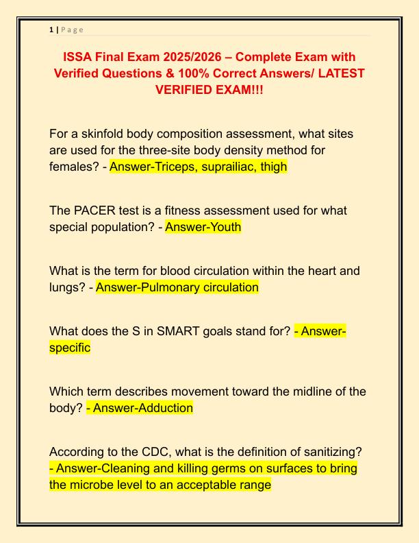 ISSA Final Exam 2025