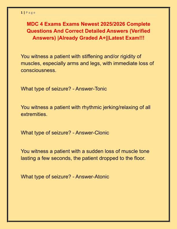 MDC 4 Exams Exams Newest 2025