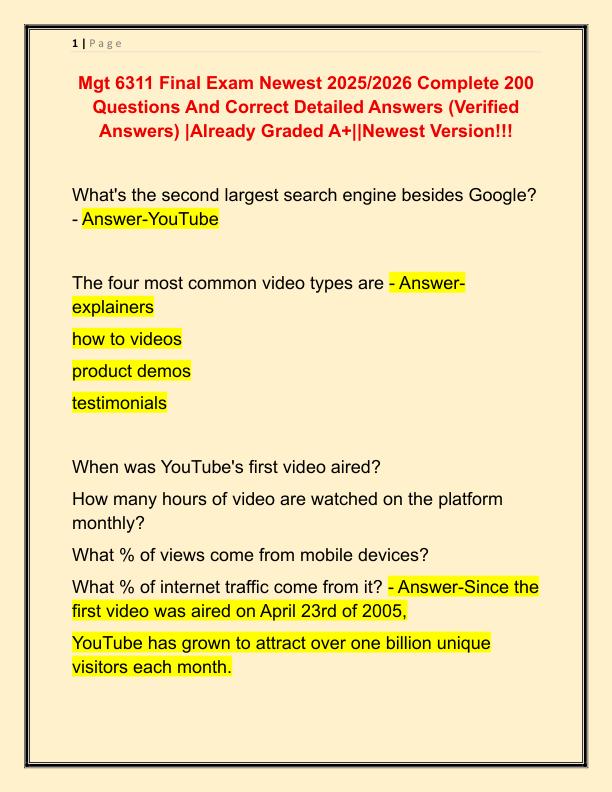 Mgt 6311 Final Exam Newest 2025