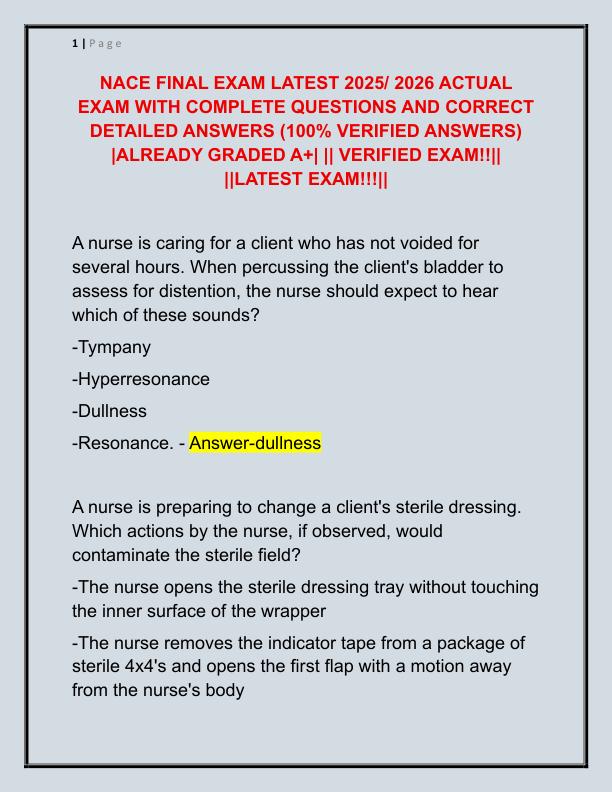 NACE FINAL EXAM LATEST 2025