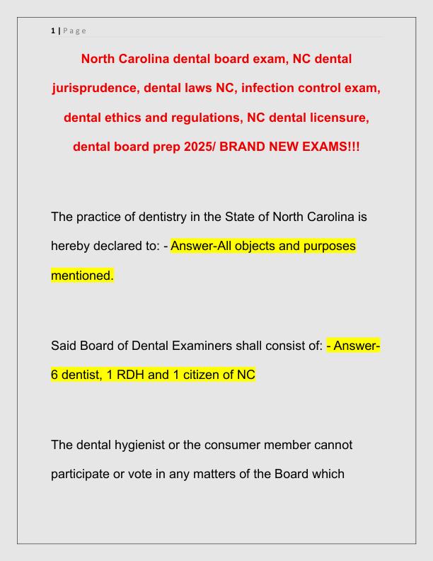 North Carolina dental board exam
