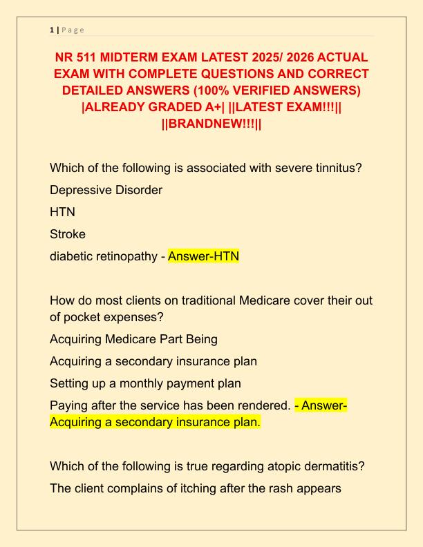 NR 511 MIDTERM EXAM LATEST 2025