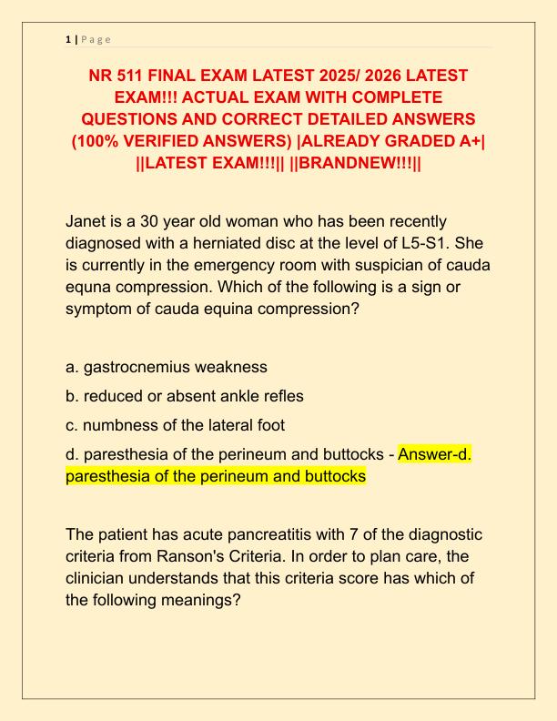 NR 511 FINAL EXAM LATEST 2025