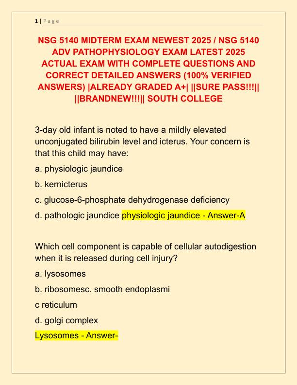NSG 5140 MIDTERM EXAM NEWEST 2025