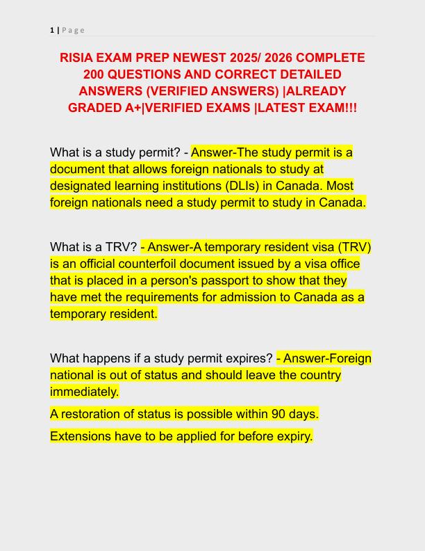 RISIA EXAM PREP NEWEST 2025