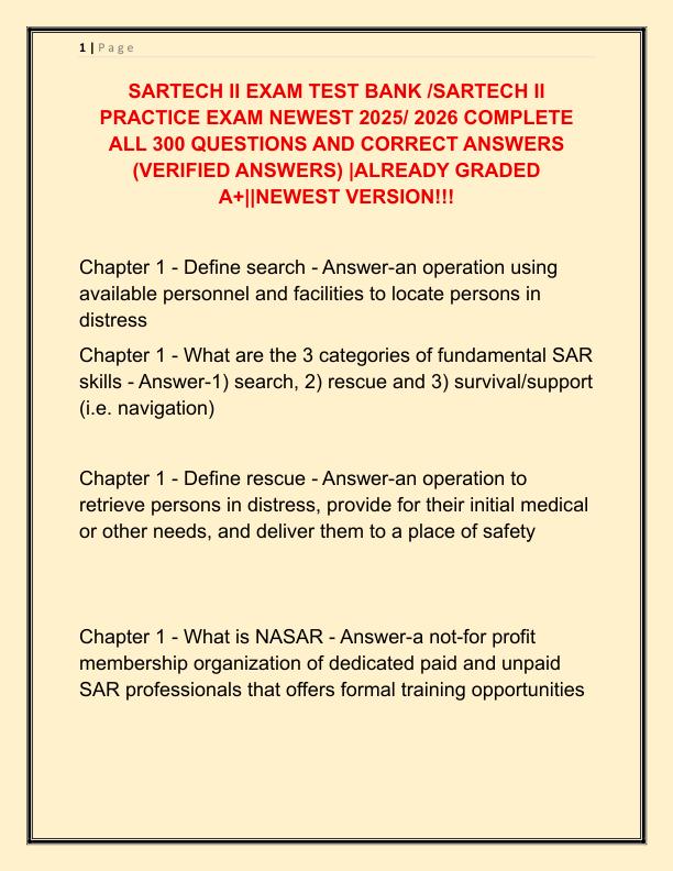 SARTECH II EXAM TEST BANK