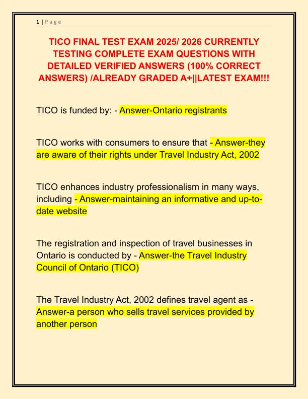 TICO FINAL TEST EXAM 2025