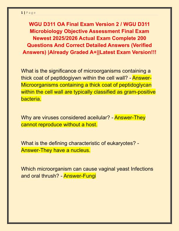 WGU D311 OA Final Exam Version 2