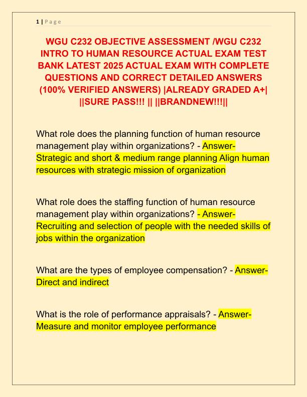 WGU C232 OBJECTIVE ASSESSMENT