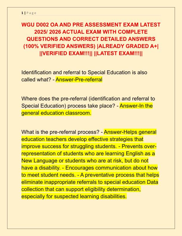WGU D002 OA AND PRE ASSESSMENT EXAM LATEST 2025