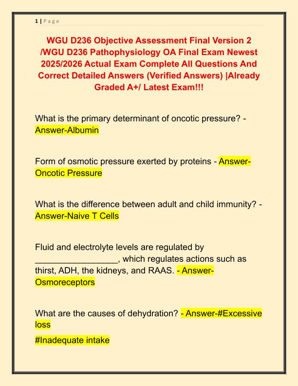 WGU D236 Objective Assessment Final Version 2