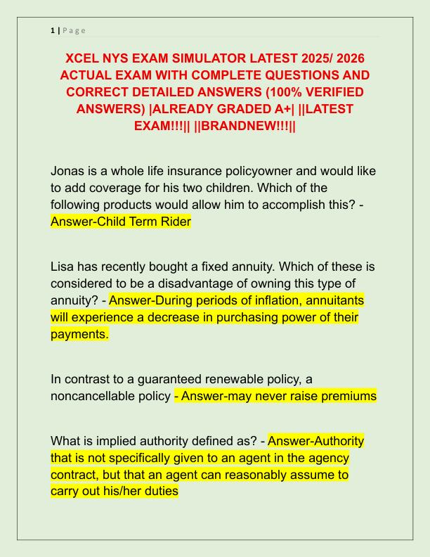 XCEL NYS EXAM SIMULATOR LATEST 2025
