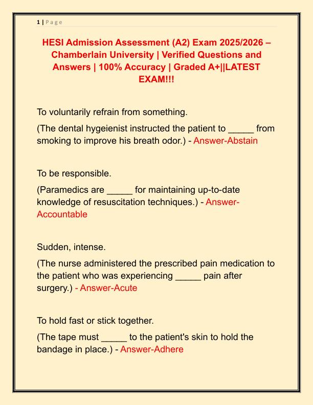 HESI Admission Assessment