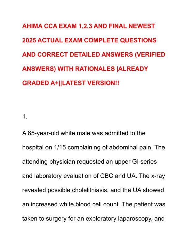 AHIMA CCA EXAM 1 - Copy