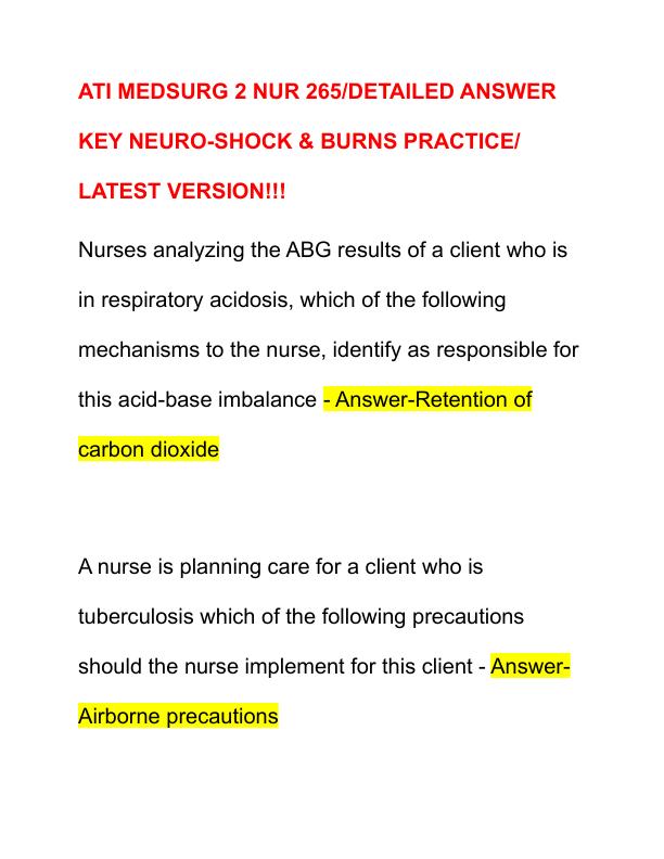 ATI MEDSURG 2 NUR 265