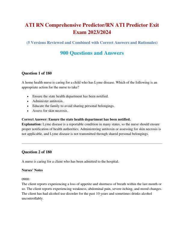 ATI RN Comprehensive Predictor Review
