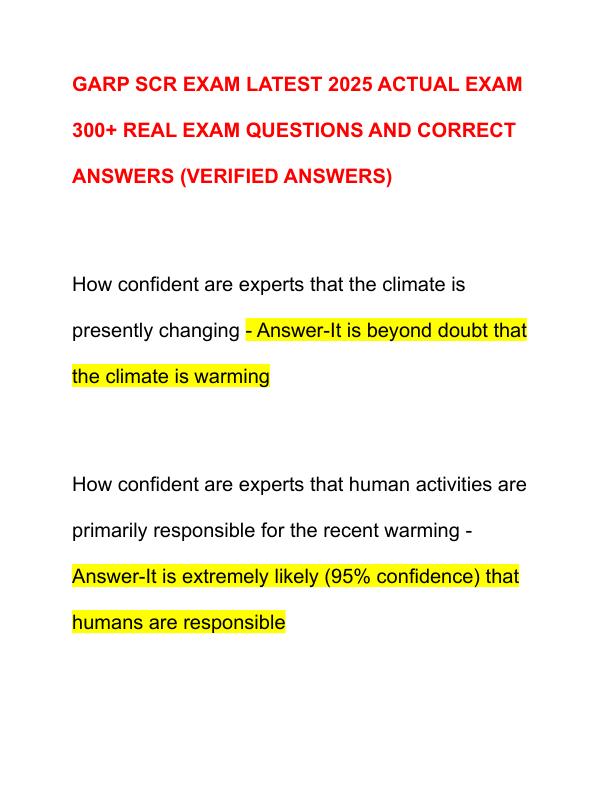 GARP SCR EXAM LATEST 2025 ACTUAL EXAM 300