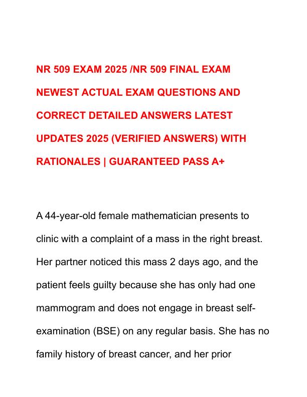 NR 509 EXAM 2025
