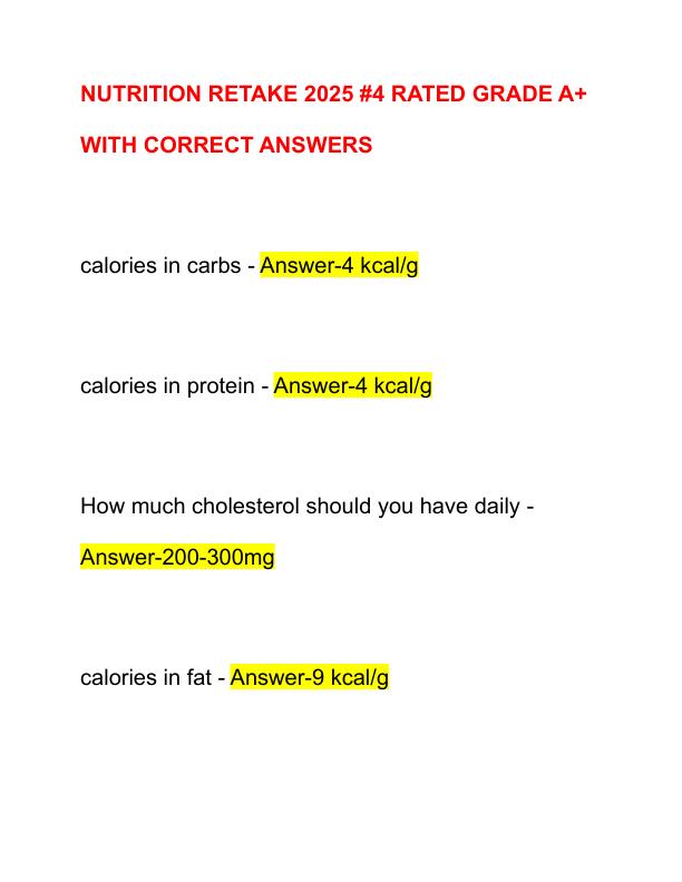NUTRITION RETAKE 2025